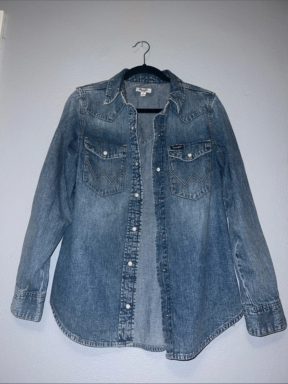 Wrangler Women's Blue Denim Shirt Jacket